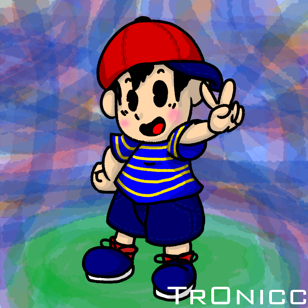 Ninten Is A Very Good Boi - Cartoon (1000x1000), Png Download