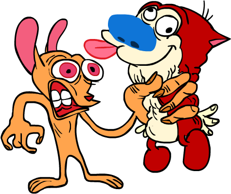 Ren Holding Stimpy - The Ren & Stimpy Show (550x400), Png Download