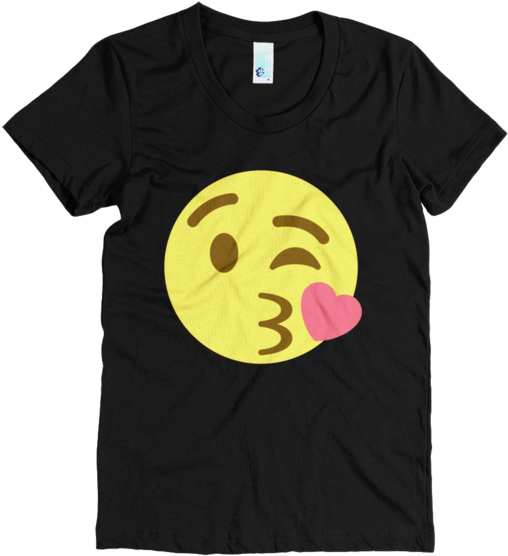 Kissy Emoji T-shirt An Emoji Face Blowing A Kiss - Eat Fruit Not Animals (600x600), Png Download