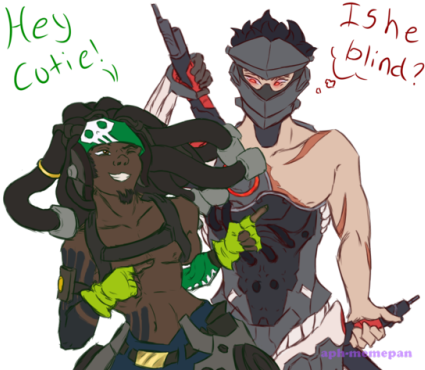 Someone Mentioned Beta Lucio And Blackwatch Genji In - Lucio And Genji (500x391), Png Download