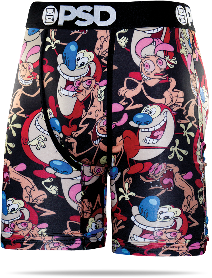 Ren & Stimpy Black - Psd Ren & Stimpy Briefs - Men's - Black / Red 並行輸入品 (1024x1024), Png Download