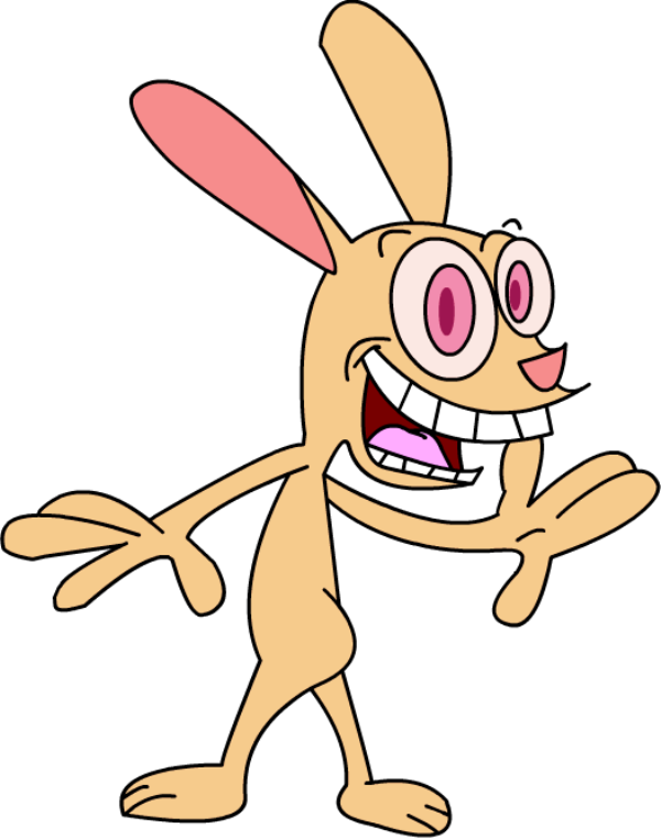 Ren Hoek Looking Excited-rx317 - Famous Cartoons Dogs Png (600x762), Png Download