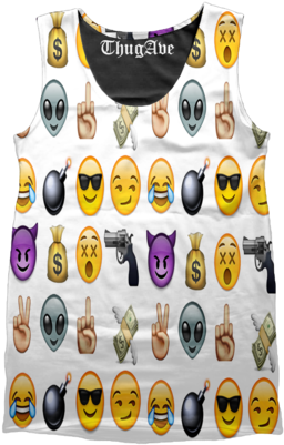 Thug Life Emoji Tank - Smiley (442x454), Png Download