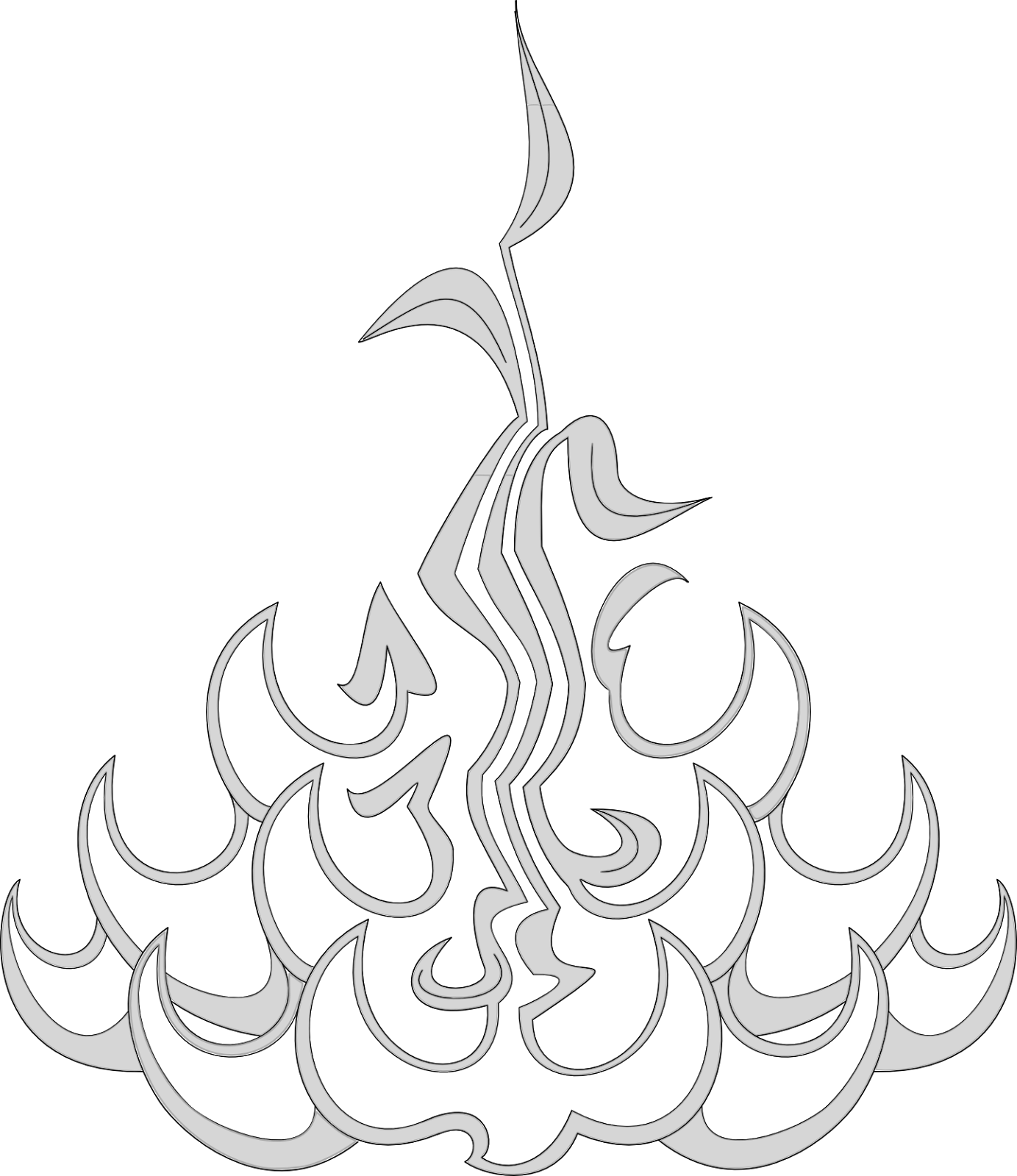 Flame - Sketch (1383x1600), Png Download