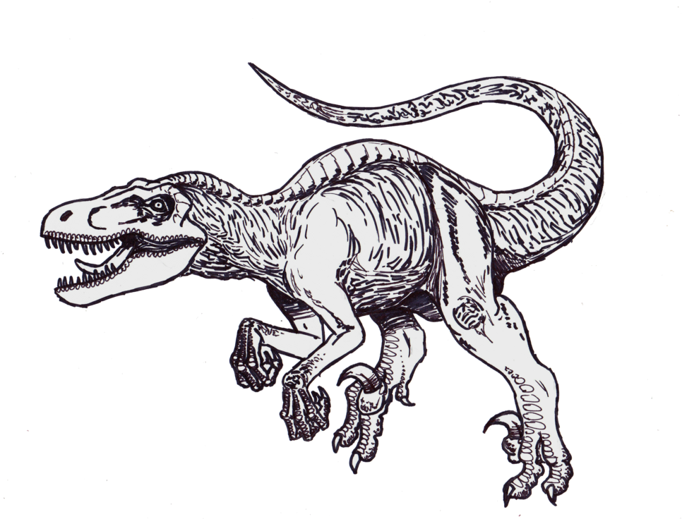 Jurassic Park Mutant Dilophosaurus By Roflo-felorez - Drawing (1024x791), Png Download