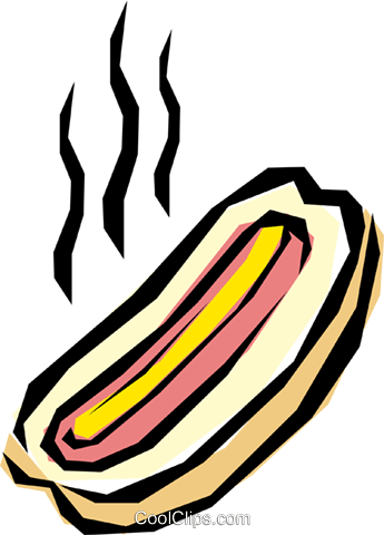 Hot Dog Royalty Free Vector Clip Art Illustration - Illustration (345x480), Png Download