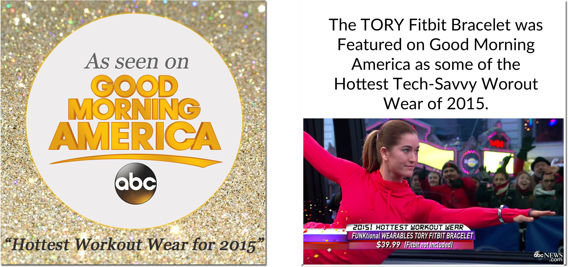 The Tory Fitbit Bracelet Was Featured On Good Morning - Funktional Wearables Fitbit Bracelet For Fitbit Charge (1995x962), Png Download