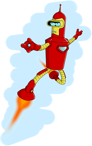 Futurama's Bender In An Ironman Suit - Iron Man Bender (306x483), Png Download