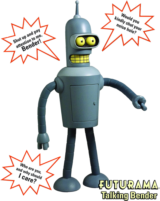 Talking Bender Figure - Futurama: Talking Bender Action Figure (558x700), Png Download