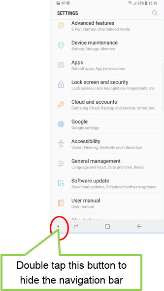 How Can I View/hide The Navigation Bar - Samsung Galaxy Note 8 (458x589), Png Download