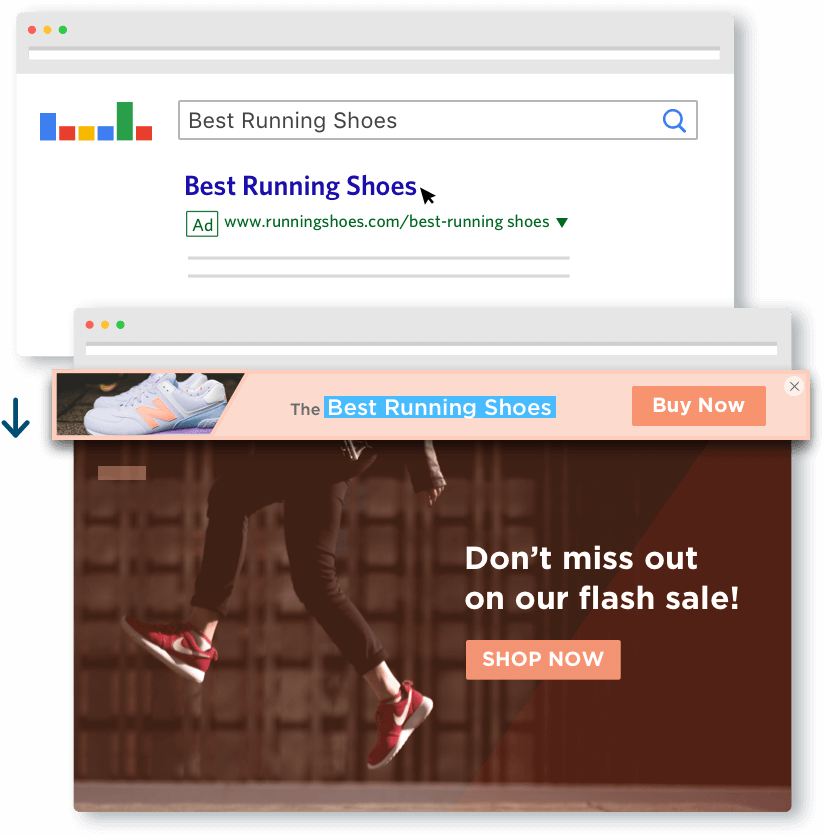 Dynamic Text Replacement - Unbounce Sticky Bars (824x836), Png Download