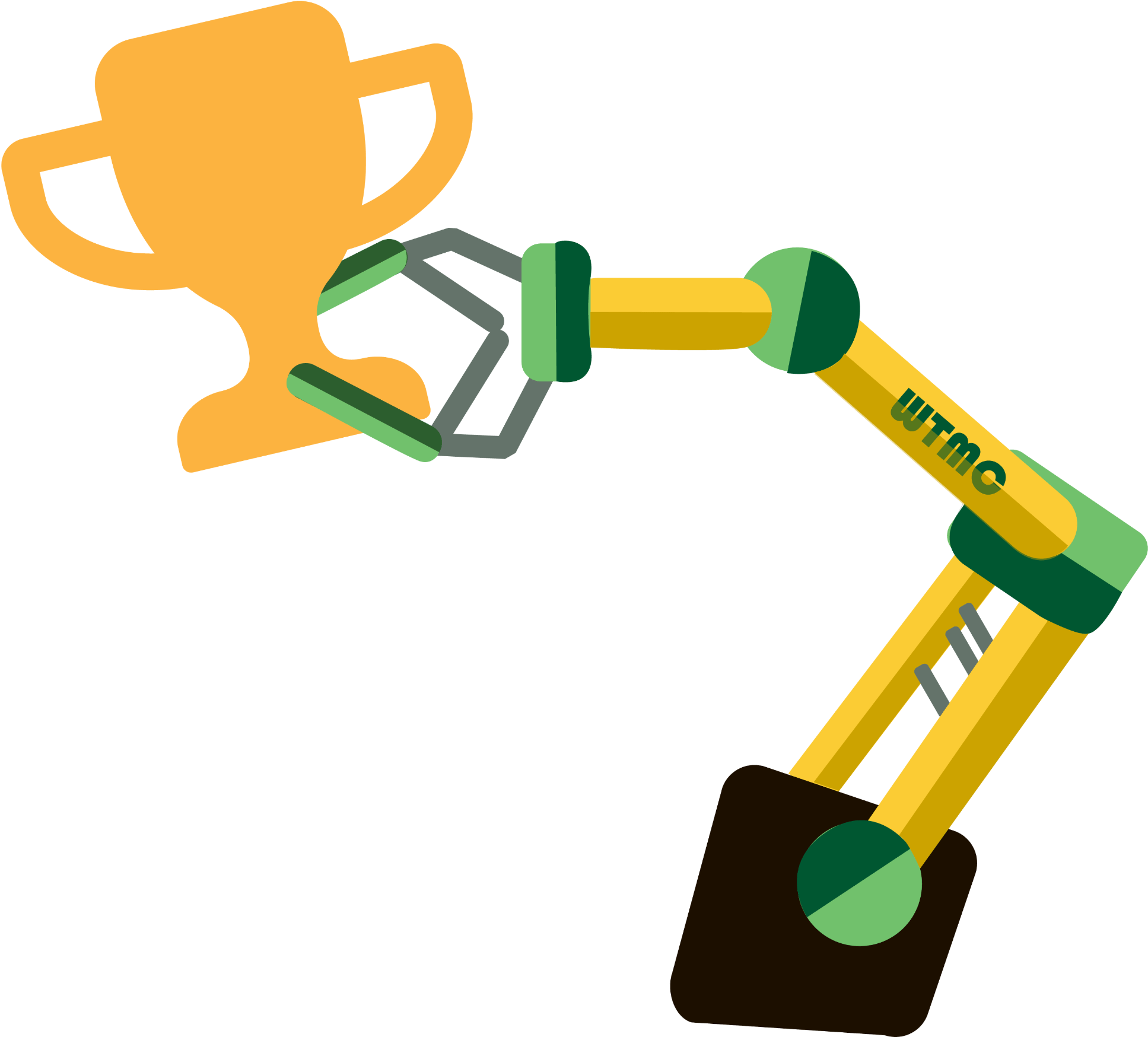 Robotic Arm Holding A Trophy In Its Claw - Robotic Arm (2237x2102), Png Download