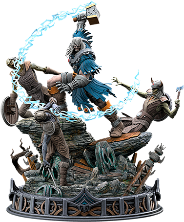 Thor - Thor Ragnarok Diorama (416x524), Png Download