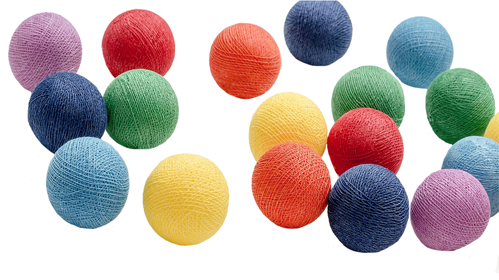 Baumwoll Kugellichterkette Regenbogen, Cotton Ball - Png Color Cotton Balls (1000x752), Png Download