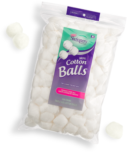 Cotton Balls - Swisspers Multi Care Cotton Balls, Triple Size, 200 (454x520), Png Download