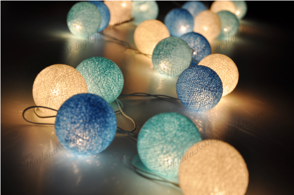 String Light Cotton Balls (590x590), Png Download