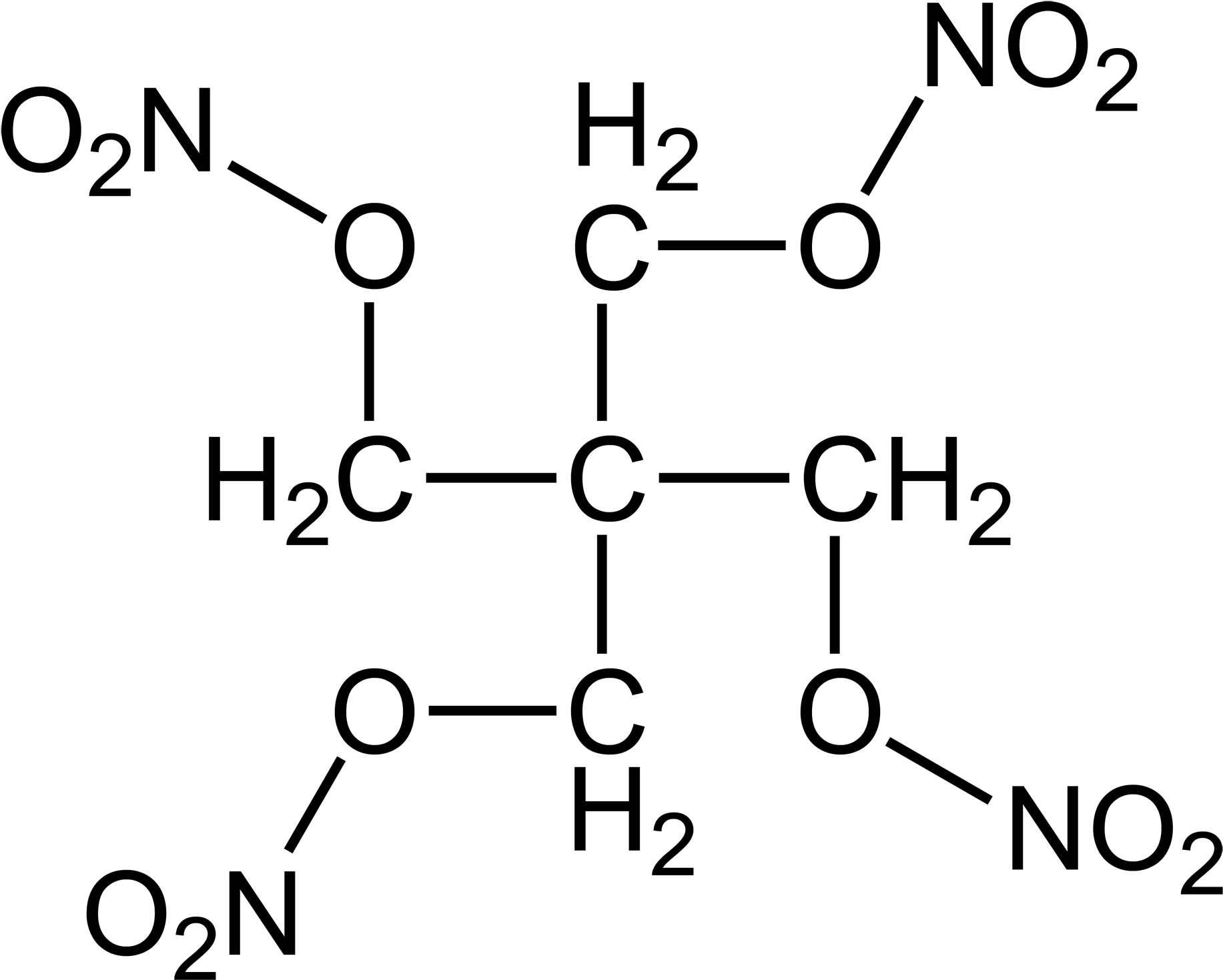 Petn Semistructural Formula 2d - 174 Silane (2000x1636), Png Download