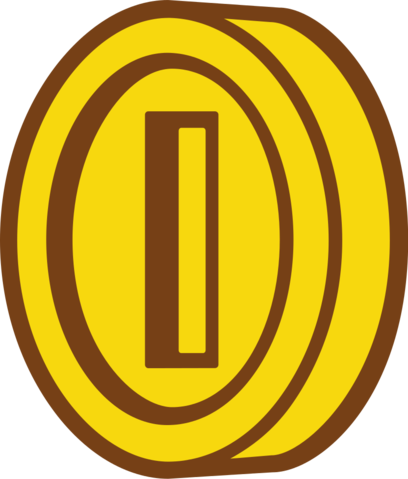 Coin 2d - Super Mario Coin 2d (408x479), Png Download