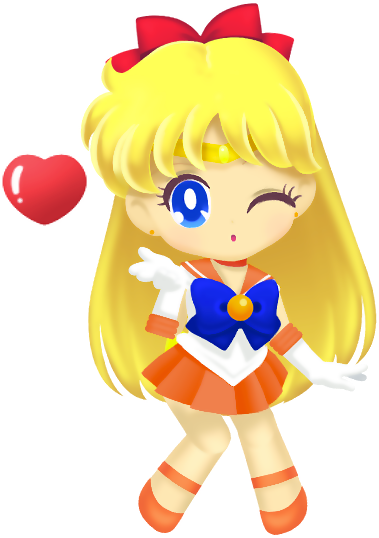 Sailor Moon Drops Sailor Venus (381x544), Png Download
