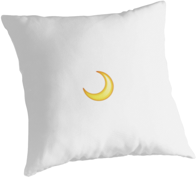 Crescent Moon Emoji - Throw Pillow (875x875), Png Download