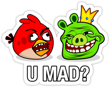 Rage Faces Mad 166 X 208 9 Kb Png Dan Awesome S Rage - Angry Birds Troll Face (375x360), Png Download