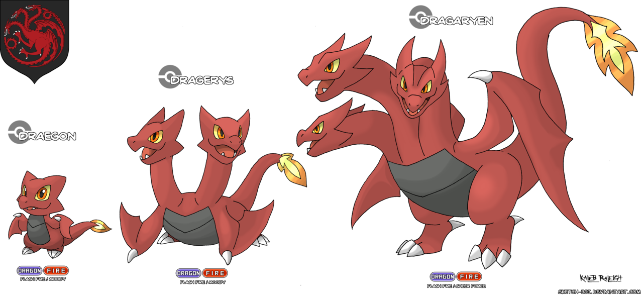 Targaryen - Game Of Thrones Pokemon (750x345), Png Download