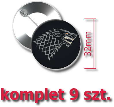 Zaprojektuj Podobną Koszulkę Zgłoś Naruszenie Nadruk - C60068 White Game Of Thrones Stark Wolf 7x5 (472x472), Png Download