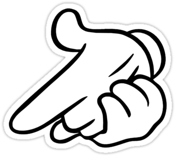 Mickey Mouse Hands Gun Download - Mickey Mouse Gun Png (375x360), Png Download