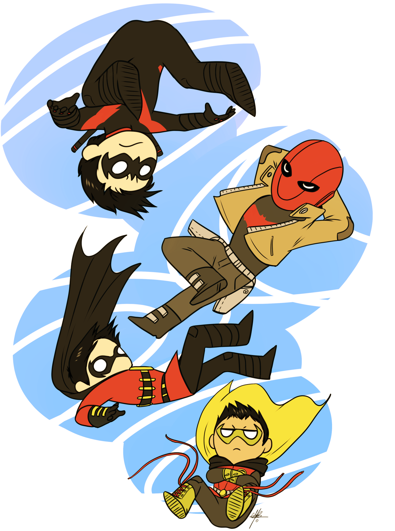 Nightwing, Red Hood, Red Robin, And Robin - Batman The Four Robins (1280x1721), Png Download