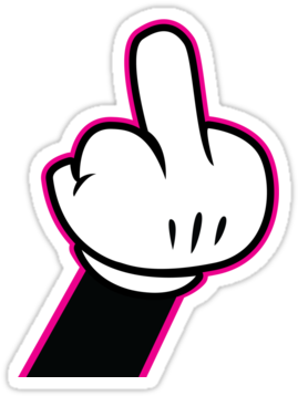 Mickey Mouse Flipping The Bird - Flipping The Bird Png (375x360), Png Download