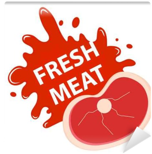 Fresh Meat Emblem Sticker Isolated On White Background - Fresh Orange Logo (400x400), Png Download