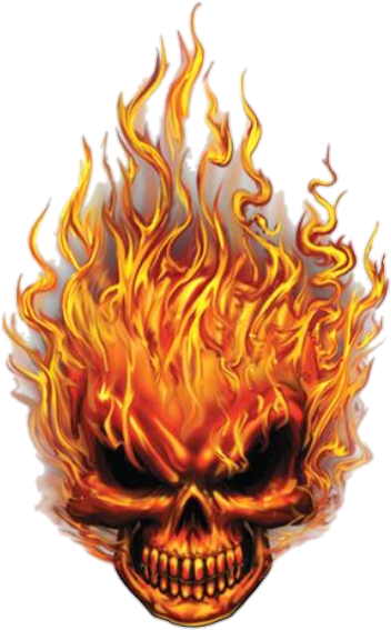 Skull On Fire Png (566x648), Png Download