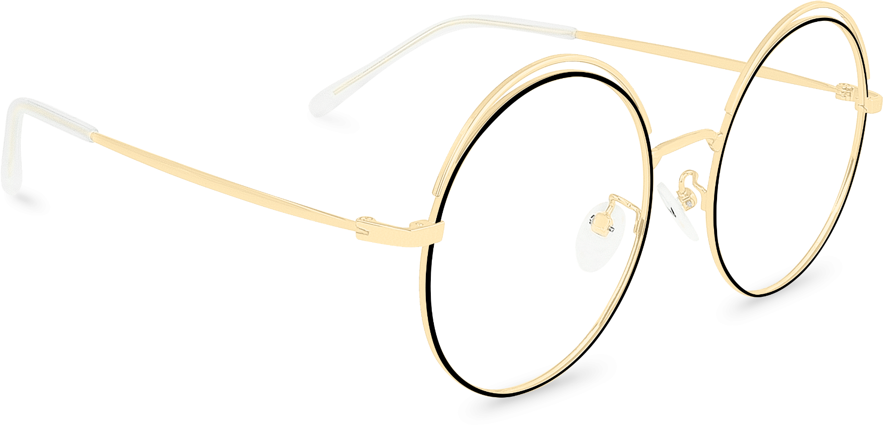 gold circular glasses