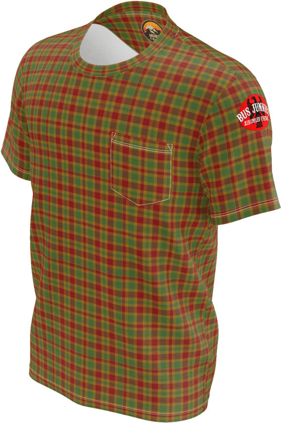 Bus Junkies Rasta Tartan Pocket Tee - Bus (900x900), Png Download