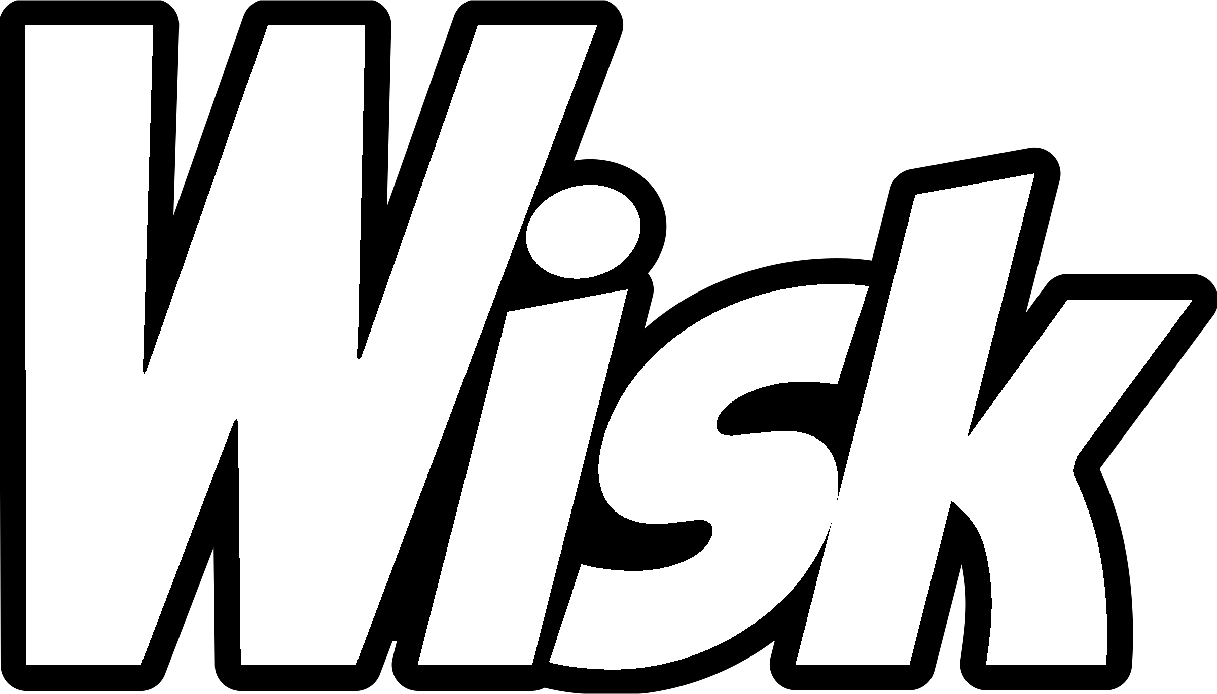 Wisk Logo Black And White - Transparency (2400x1369), Png Download