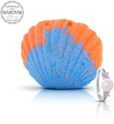 Coral - Mermaid Collection - Bath Bomb - Earring Monemel Silver Tone (600x480), Png Download