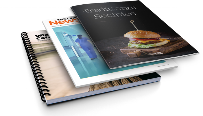 Stapled Documents, Wiro Bound Or Perfect Bound Books - Books On Table Png (702x402), Png Download