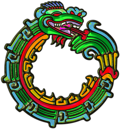 Here Is My Rendering Of A Well Known Image Of Quetzalcoatl - Dragon Martial Arts Embroidery Design (421x450), Png Download