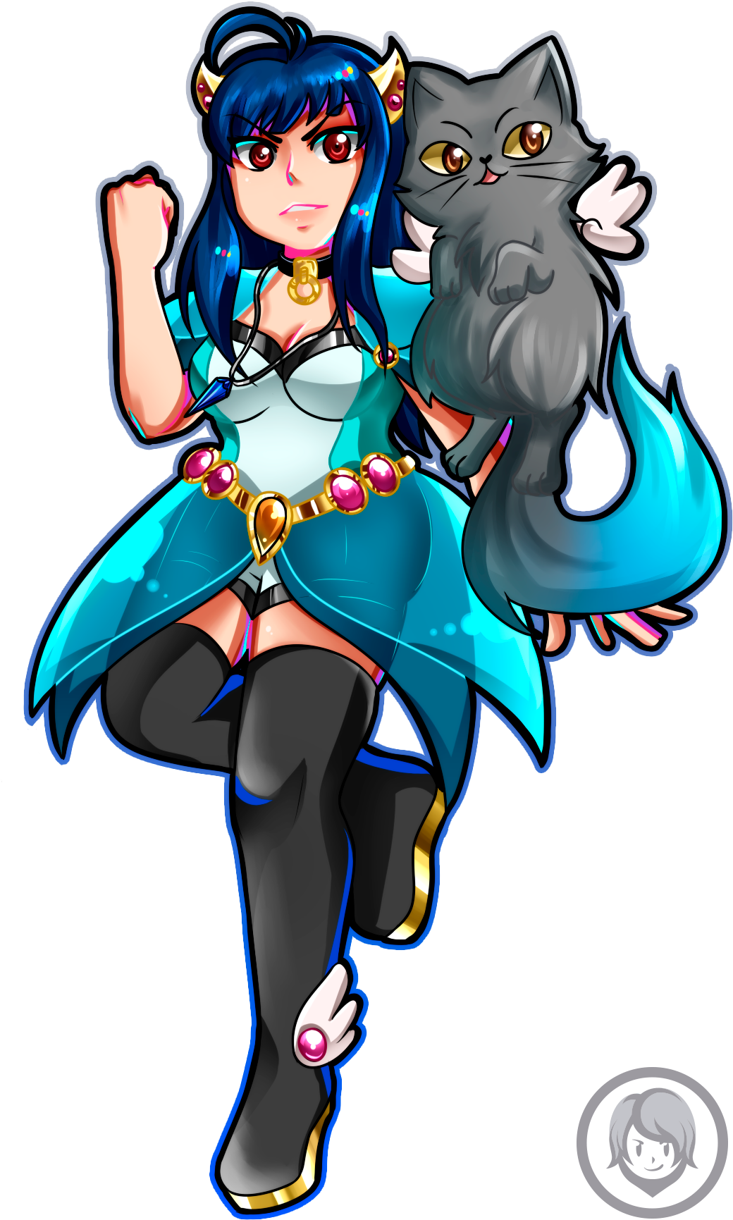 Magical Silvers Ready For Action - Cat (1200x1800), Png Download