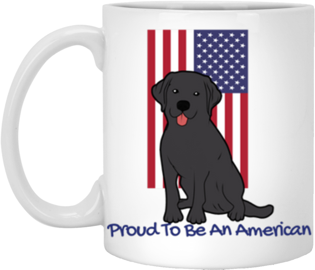 Black Labrador Retriever T-shirt And Mugs - Canada And The American Dream (1024x1024), Png Download