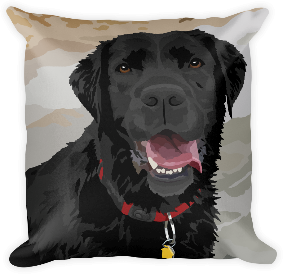 Download Black Lab Abby Square Pillow Labrador Retriever Full