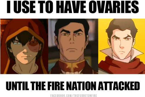 Used To Have Ovaries Until The Fire Nation Attacked (500x355), Png Download