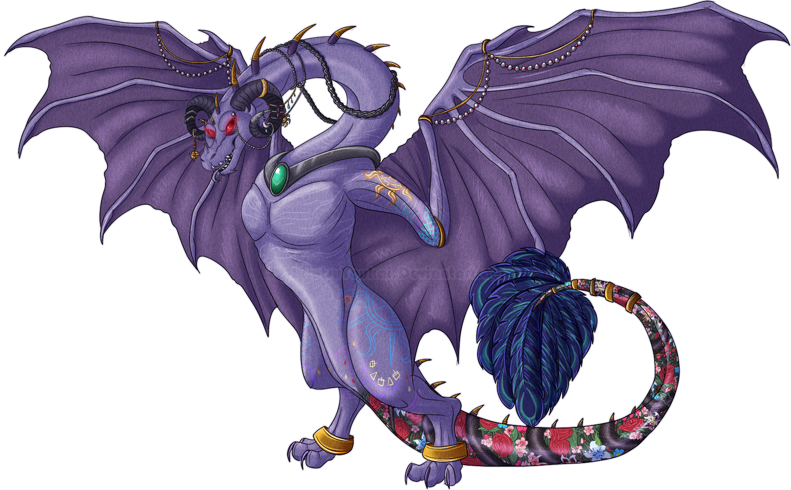 Tattooed Wyvern - Mollymauk Tattoo (1590x986), Png Download