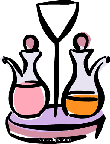 Oil And Vinegar Royalty Free Vector Clip Art Illustration - Oil And Vinegar Clipart (368x480), Png Download
