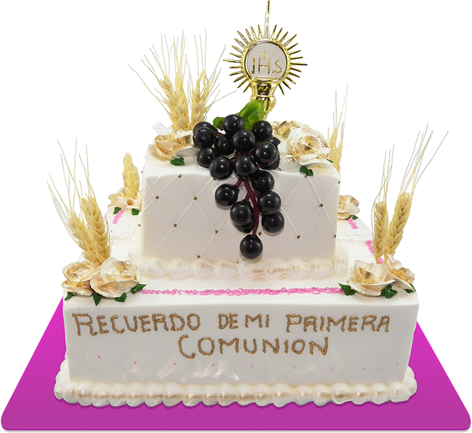 Torta Uvas, Espigas Y Cáliz - Tortas Para Primera Comunion Uvas (683x626), Png Download