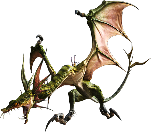 A Less-imposing Relative Of Dragons, Wyverns Often - Final Fantasy 14 Wyvern (544x470), Png Download