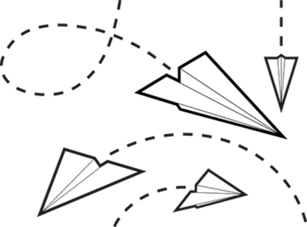 Pink Instagram Logo Transparent 156440 - Paper Airplane Flying Clipart (600x444), Png Download