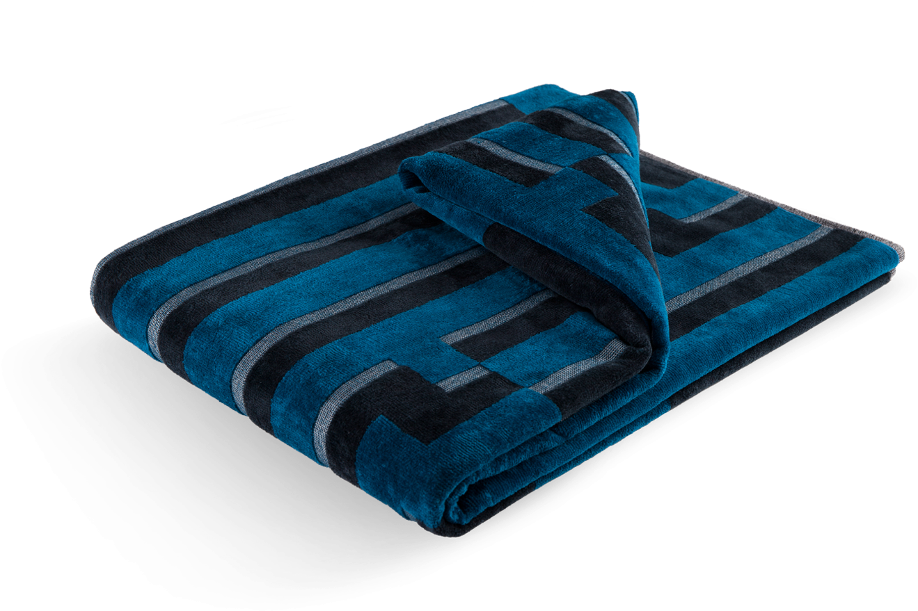 Dark Blue Waves Folded - Zuzunaga - Beach Towel - Dark Blue Waves (1500x1018), Png Download