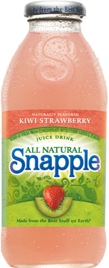 Snapple Kiwi Strawberry 16oz (234x551), Png Download