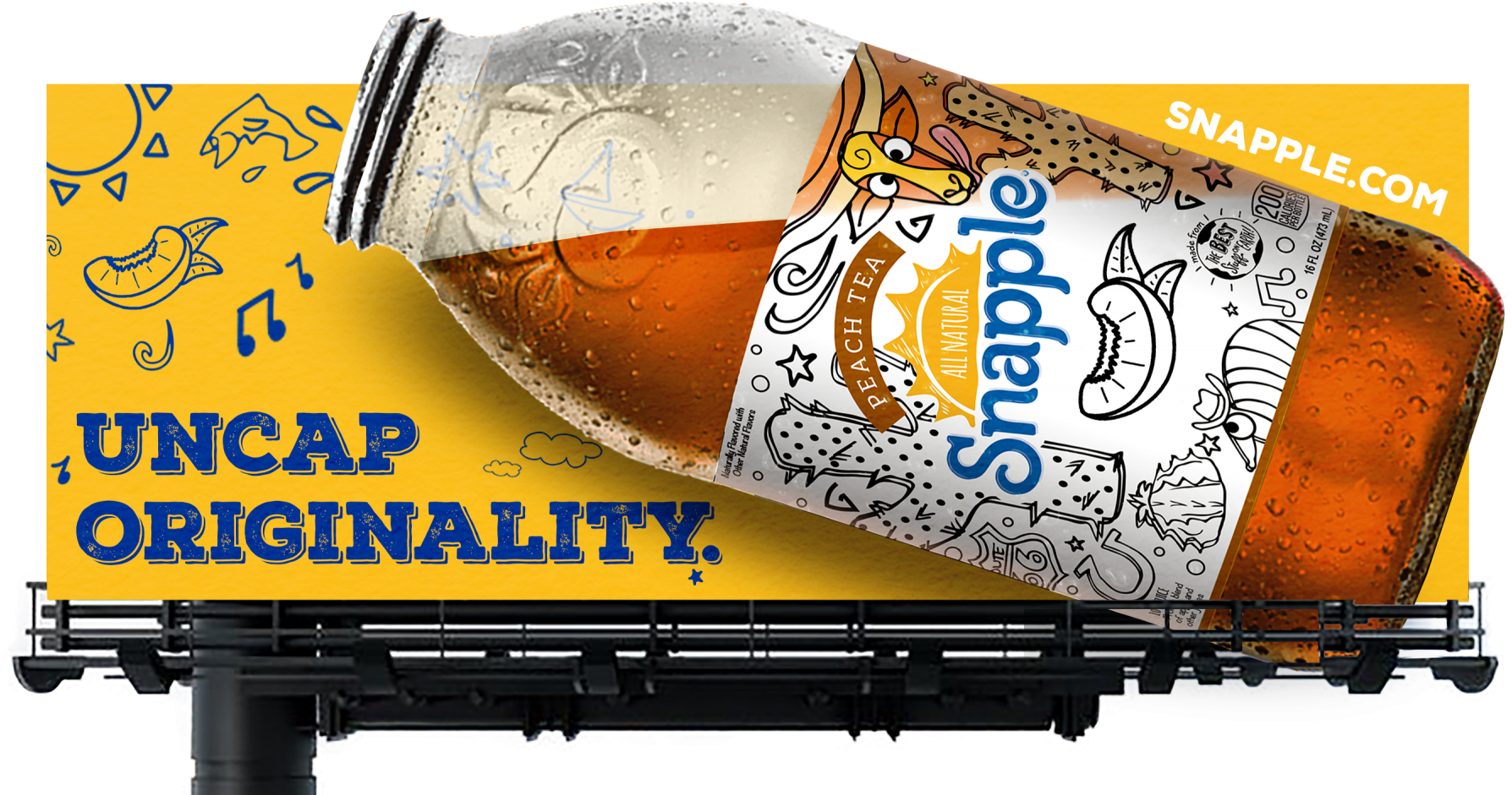Nsac Snapple Campaign - Snapple Orangeade, 16 Fl Oz Glass Bottles, 12 Pack (1800x1045), Png Download